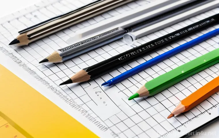 실내건축기사 실기에서 합격률 높이는 팁 - **Prompt:** A focused young architect, wearing a clean, professional button-up shirt, is meticulousl...