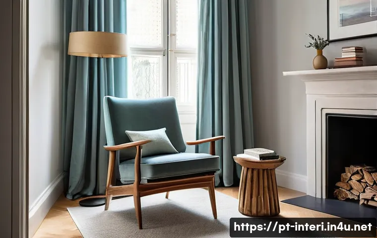 실내건축 이론과 실무의 조화 - **Prompt 1: A Tranquil Reading Haven in Lisbon**
"A cozy and inviting reading nook designed with...