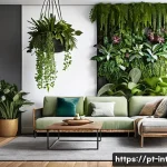 실내건축 실기 시험 준비를 위한 추천 강좌 - **Prompt 1: Sustainable & Biophilic Urban Oasis**
"A bright, contemporary living room designed a...