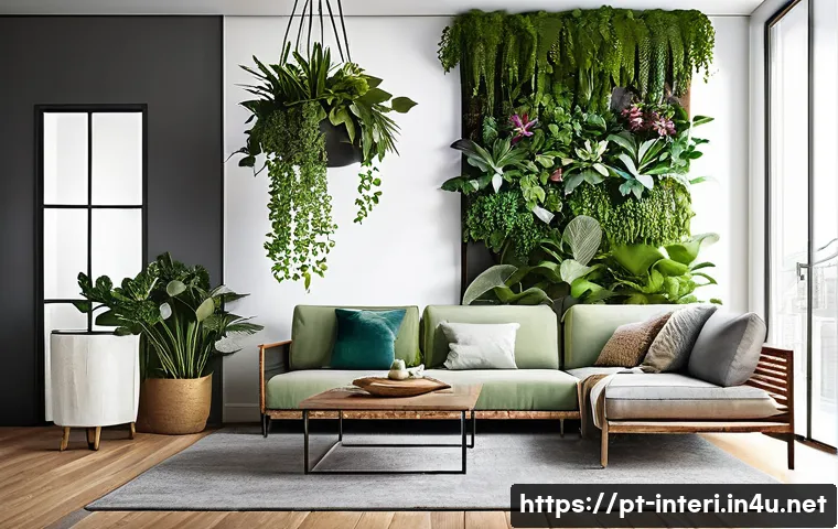 실내건축 실기 시험 준비를 위한 추천 강좌 - **Prompt 1: Sustainable & Biophilic Urban Oasis**
"A bright, contemporary living room designed a...