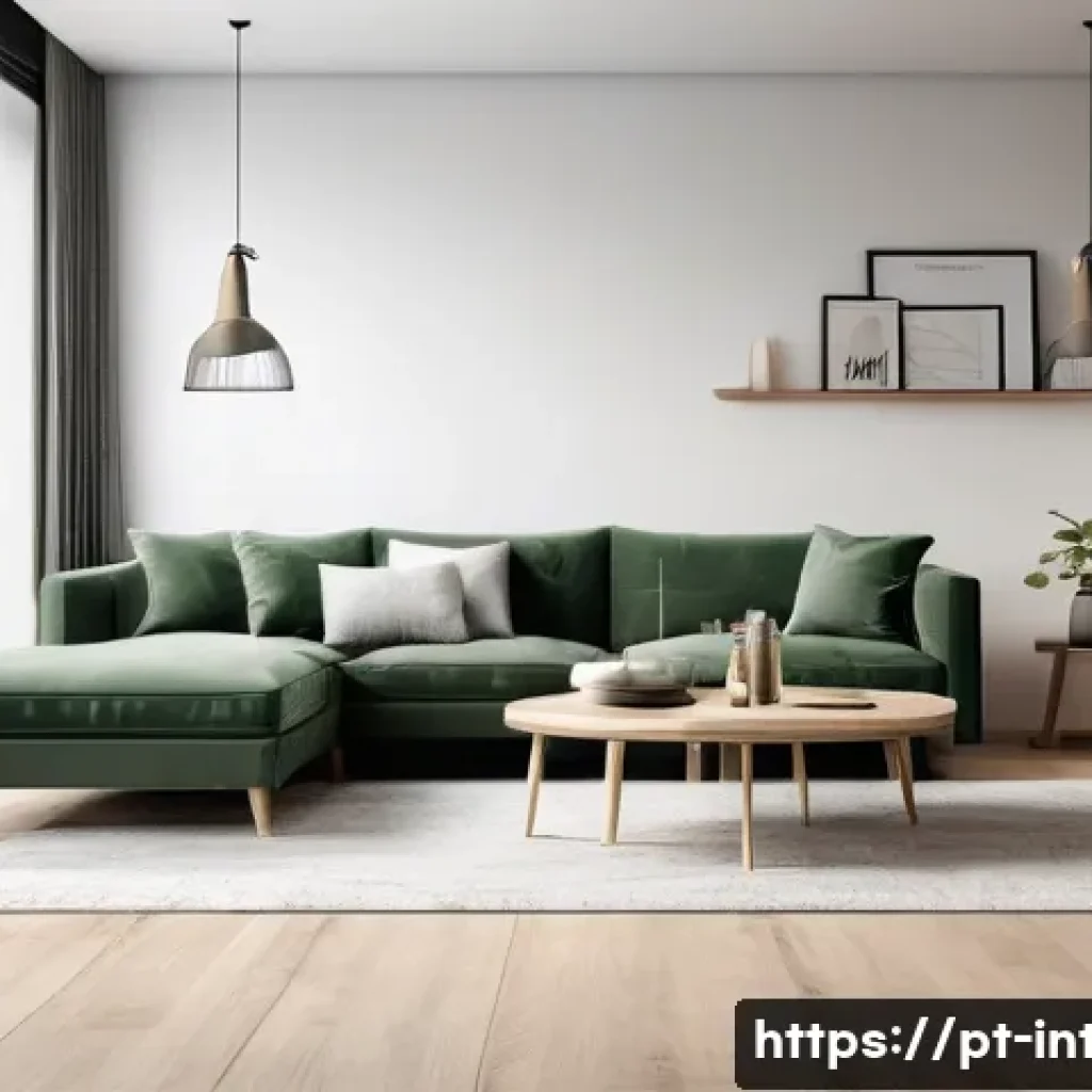 실내건축 포트폴리오 작성 시 강조할 부분 - A modern, stylish interior design portfolio scene featuring a well-lit living room with natural and ...