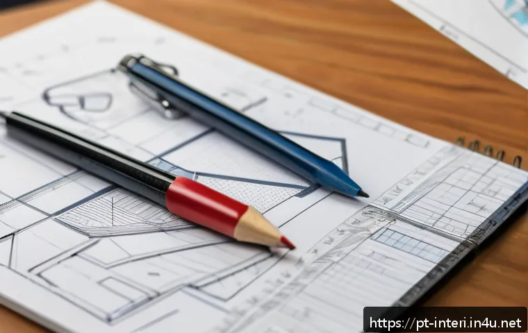 실내건축 실기 시험 준비를 위한 추천 자료 - A neat and organized study desk setup for an architectural exam preparation, featuring a variety of ...