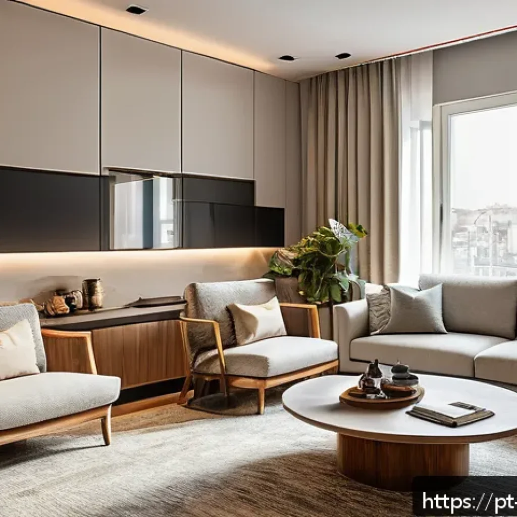 실내건축 실습에서 발생할 수 있는 문제와 해결 방법 - A modern living room interior showcasing a perfect balance between style and functionality, featurin...