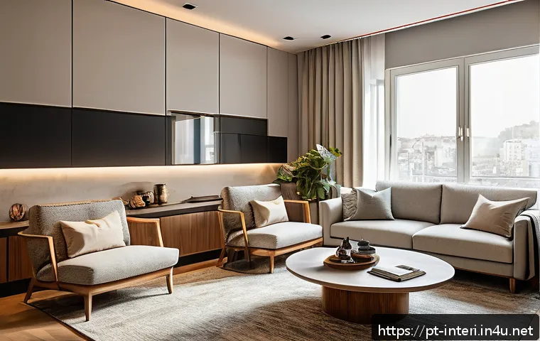 실내건축 실습에서 발생할 수 있는 문제와 해결 방법 - A modern living room interior showcasing a perfect balance between style and functionality, featurin...